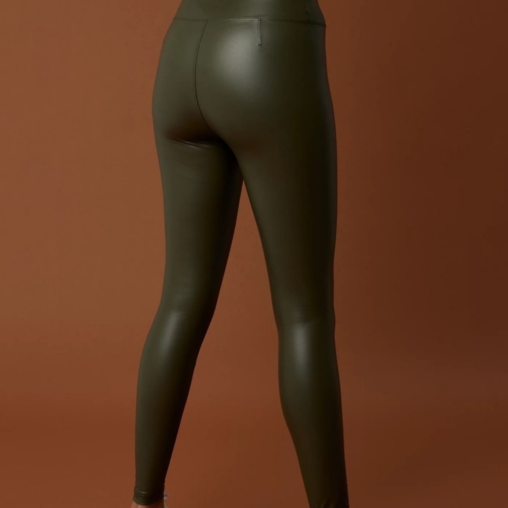 OFFLINE by Aerie Real Luxe High-Waisted Faux Leather Leggings (Olive) - NWT - Picture 2 of 6